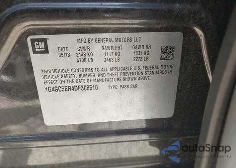 2013 Buick Lacrosse Leather Group from USA, damaged, VIN 1G4GC5ER4DF308510